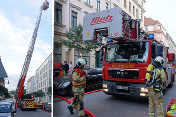 Dresden: Massiver Rauch nach Kellerbrand: Feuerwehr muss Personen mit Leiter retten