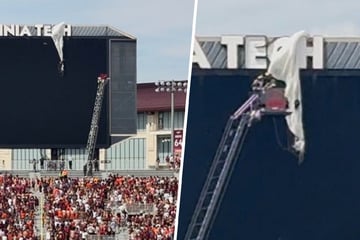 Bruchlandung im Stadion: Fallschirmspringer sorgt für Spielverzögerung