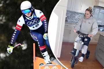Lindsey Vonn swaps her skis for wheels as she continues recovery from Olympics crash