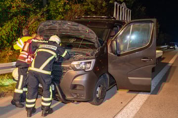 Transporter fängt auf A14 plötzlich Feuer
