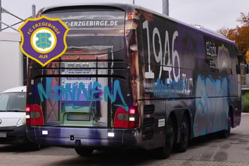 "Hurenverein": Aue-Bus verschandelt und mit Mannheim-Parolen beschmiert