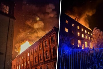 Inferno in alter Papierfabrik: Feuerwehr stundenlang im Einsatz