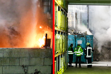 Riesige Rauchwolke: Recyclinghof in Flammen