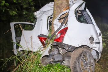 Pkw kracht bei heftigem Unfall gegen mehrere Bäume: Ein Mensch schwer verletzt