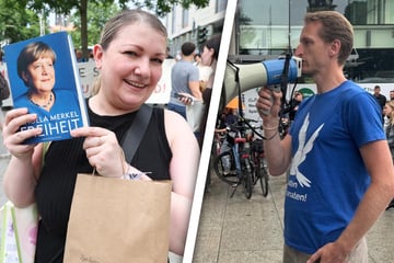 Dresden: Merkel-Besuch in Dresden: Fans und Feinde begrüßen Ex-Kanzlerin