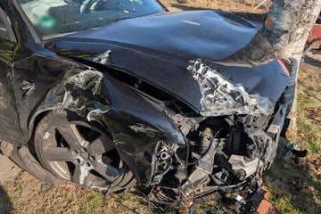 Missglückter Überholversuch: Audi-Fahrer prallt gegen Baum