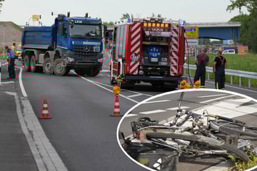 Lastwagen schleift Radfahrer bei Leipzig mehrere Meter mit