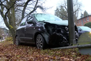 Renault kracht gegen Straßenlaterne: Eine Person verletzt