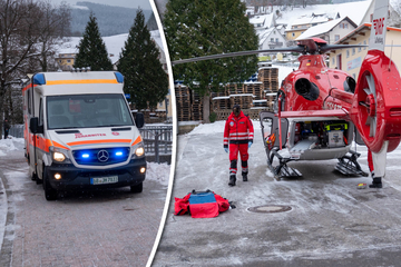 Rettungshubschrauber im Einsatz: Kleine Kinder bei heftigem Schlitten-Unfall verletzt