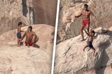 Irre Erziehungsmethode: Influencer-Vater wirft Sohn von der Klippe - um seine Ängste zu überwinden