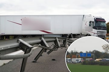 Unfall A14: Lkw durchbricht Mittelleitplanke auf der A14 bei Leipzig: Kilometerlanger Stau