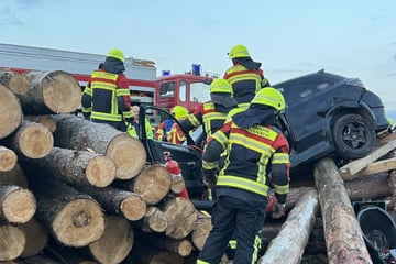 Opel kracht in Holzstämme: Fahrer stirbt, Beifahrer schwer verletzt