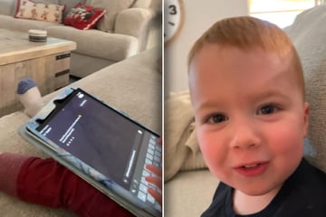 Vater ist völlig baff, als er sieht, was sein Sohn (3) mit dem iPad macht