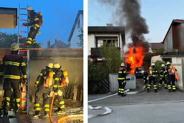 München: Garage in Untermenzing in Flammen: Münchner Feuerwehr verhindert Schlimmeres