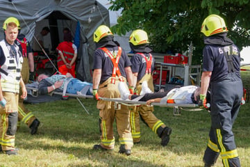 Rettungskräfte trainieren für Katastrophenfall, als der Alarm tatsächlich losgeht