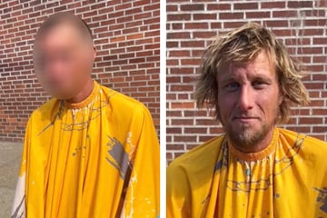 Obdachloser bekommt Haare und Bart geschnitten: Danach sieht er wie ein anderer Mensch aus