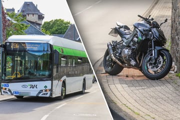 Biker kracht gegen Linienbus und stürzt: Als Zeugen ihm helfen, haut er plötzlich ab