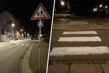Dresden: Krummer Zebrastreifen verwundert Autofahrer in Dresdner Neustadt: Wer steckt dahinter?