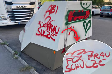 Leipzig: Leipziger Superblitzer nur wenige Stunden im Einsatz: Graffiti-Depp versprüht sich peinlich