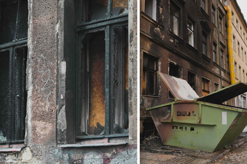 Dresden: Brandstiftung in Dresden: Brennender Container greift auf Hausfassade über!