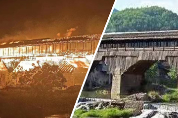 Historische Brücke brennt komplett nieder: Experte vermutet Brandstiftung