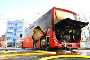 Plötzlich brennt der Motorraum: Reisebus in Flammen