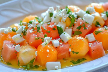 Rezept des Tages vom 5.8.2024: Melonen-Feta-Salat