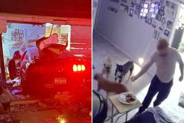 Car crashes into living room in alarming home security camera footage!