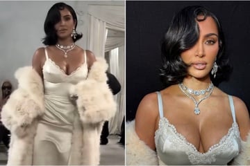 Kim Kardashian honors Elizabeth Taylor as she drips in diamonds for Balenciaga