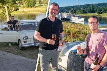 Dresden: Auf der Laubegaster Werft: Coole Autos zum kühlen Wein