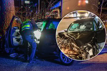 Lebensgefahr! Junge Frau flüchtet vor der Polizei und kracht gegen Baum