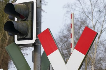 Lkw-Fahrer will overrun Bahnübergang, then power is übel!