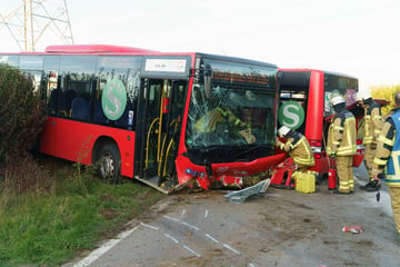 Bus in der Mitte zerrissen: Fahrer nach Unfall schwer verletzt