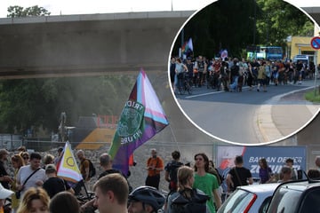 Hunderte demonstrieren gegen neue Carolabrücke als breite "Autobahn"