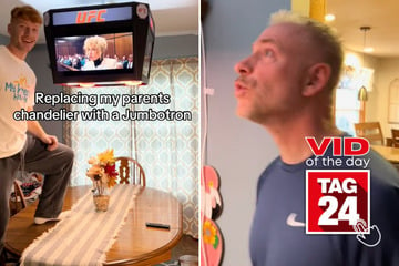 Viral Video of the Day for October 12, 2024: Parents react to having chandelier with mini jumbotron