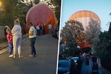 Dresden: Aufregung in Striesen: Heißluftballon geht mitten im Wohngebiet runter