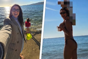 Rebecca Mir planscht fast hüllenlos am Strand: Fans begeistert was ganz anderes