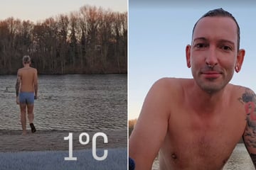 Fabian Kahl bei 1 Grad im Wasser: "Es geht doch nichts über traumhaftes Badewetter"