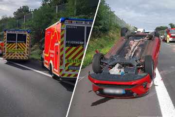 Unfall A3: Schwerer Unfall bei Siegburg: Wagen überschlägt sich, A3 teilweise gesperrt