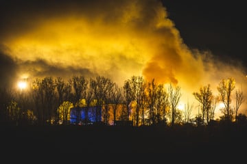 Feuer auf Mülldeponie: Holzhaufen brennt lichterloh