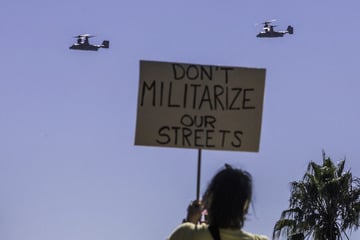 California patrol vehicle hit by shrapnel in US military live fire show