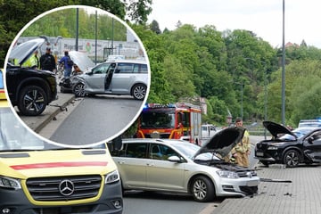 Vollsperrung zwischen Dresden und Freital: Vier Verletzte nach Frontal-Crash