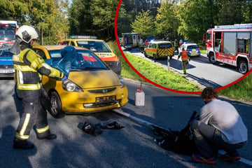 Schwerer Crash in Ostsachsen: Motorradfahrerin unter Honda eingeklemmt! Fremde Biker leisten Erste Hilfe