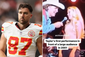 Travis Kelce likes adorable Taylor Swift throwback video from her first big show!