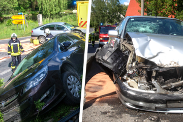 Heftiger Unfall bei Bautzen: Opel kracht nach Vorfahrtsfehler in Toyota, zwei Verletzte