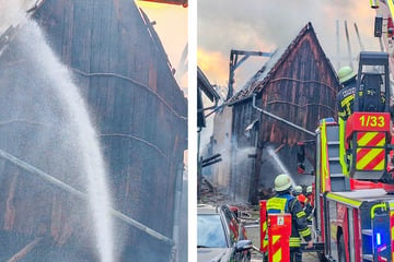 Scheune fackelt ab, Feuerwehr im Großeinsatz!