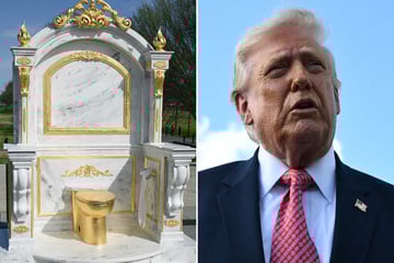 Trump trolled with golden toilet statue near White House: "A throne fit for a king"