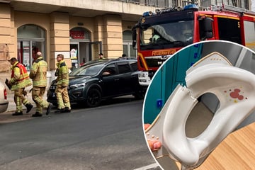 Dresden: Kurioser Einsatz am Hauptbahnhof: Junge zieht sich Toilettenaufsatz über Kopf und steckt fest