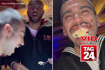 Viral Video of the Day for October 22, 2024: Navy man steals a massive bite of his friend's cheesecake!