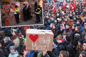 5000 Menschen protestieren in Leipzig gegen Merz und AfD - und bauen eigene "Brandmauer"